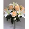 Искусственные цветы оптом   Роза+Лилия крупная декор Д 72
