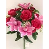 Искусственные цветы оптом класса ЛЮКС Роза+Ирис с мелкой гвоздикойД 60 не пресс