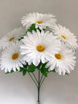 Искусственные цветы оптом   Ромашка гигант  белая не пресс