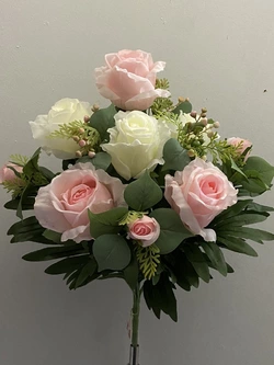 Искусственные цветы оптом  Роза двухцветная с бутончиками