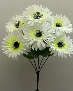 Штучні квіти оптом. Ромашка кольорова з чорною серединкою