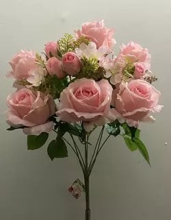 Штучні квіти оптом.   Троянда  + бутон з добавкою Д 226