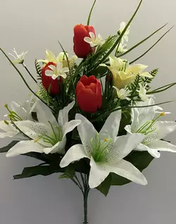 Штучні квіти оптом. Тюльпан +Лілія