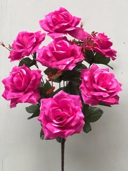 Искусственные цветы оптом Роза острая гигант атлас красная ножка новая