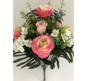 Искусственные цветы оптом роза+бутон+гортензия