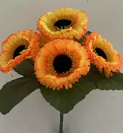 Штучні квіти оптом.  Маргарітка з чорною серединой