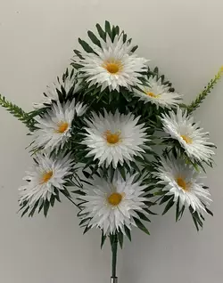 Штучні квіти оптом. Ромашка з листом однобока