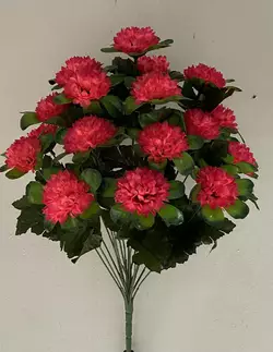 Искусственные цветы оптом Хризантема  с листом вазон