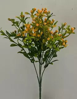 Штучні квіти оптом. Облепиіха кольорова   пластік букет S-047