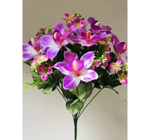 Искусственные цветы оптом Орхидея +незабудка не пресс