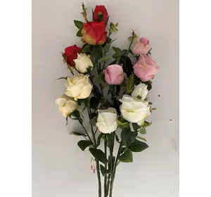 Искусственные цветы оптом Роза натуральная ветка Д-139