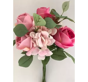 Искусственные цветы оптом  Бутон с гортензией невеста  Д 73